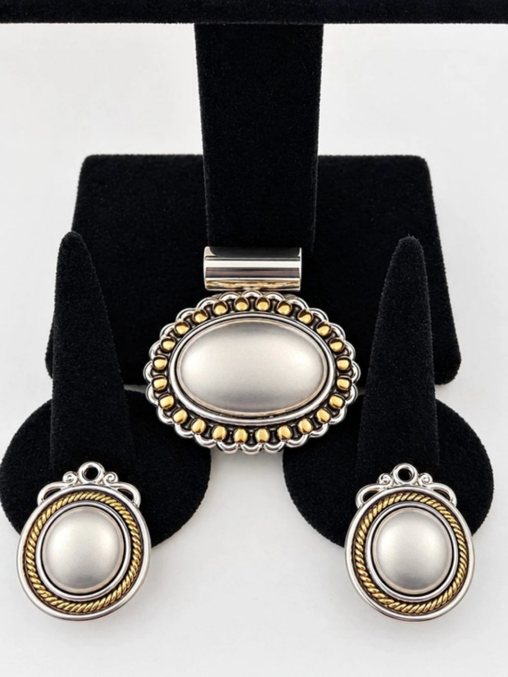 Gold & Silver Necklace and Earrings
